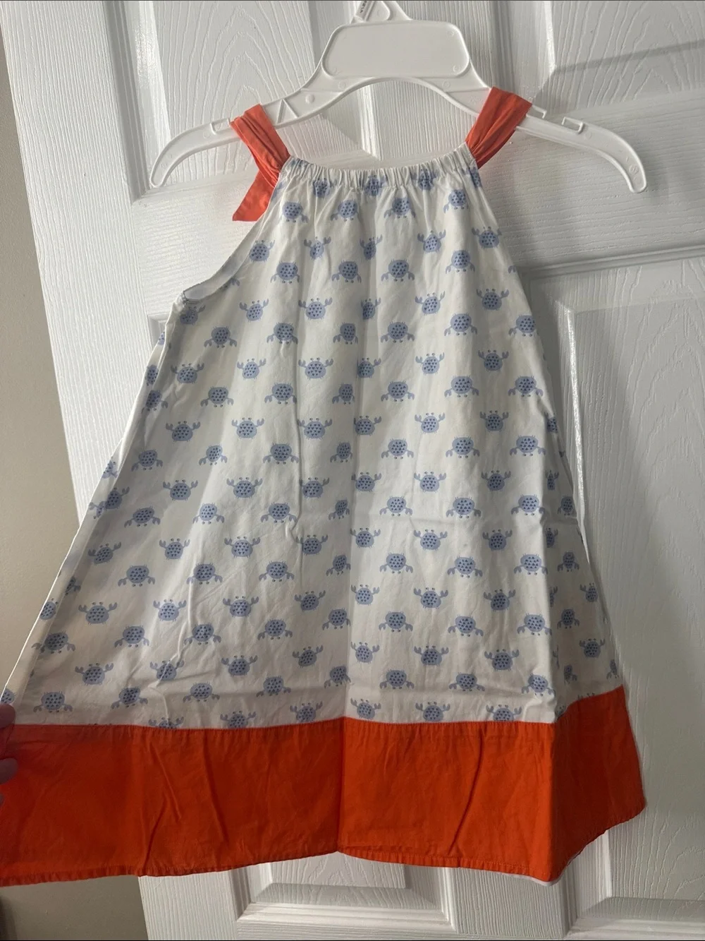 Gymboree Girls' White & Coral Sun Dresses with Blue Print